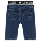 بنطلون جينز أولاد بالشعار باللون الأزرق, 1, hi-res