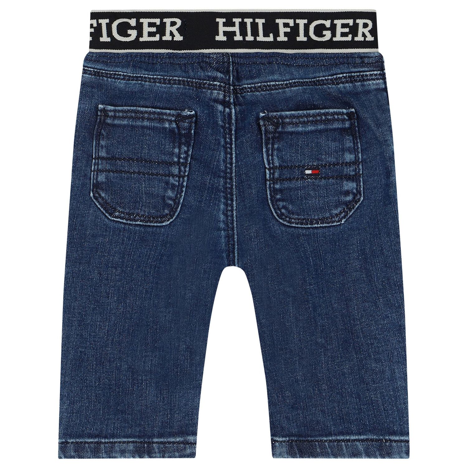 بنطلون جينز أولاد بالشعار باللون الأزرق, 1, hi-res