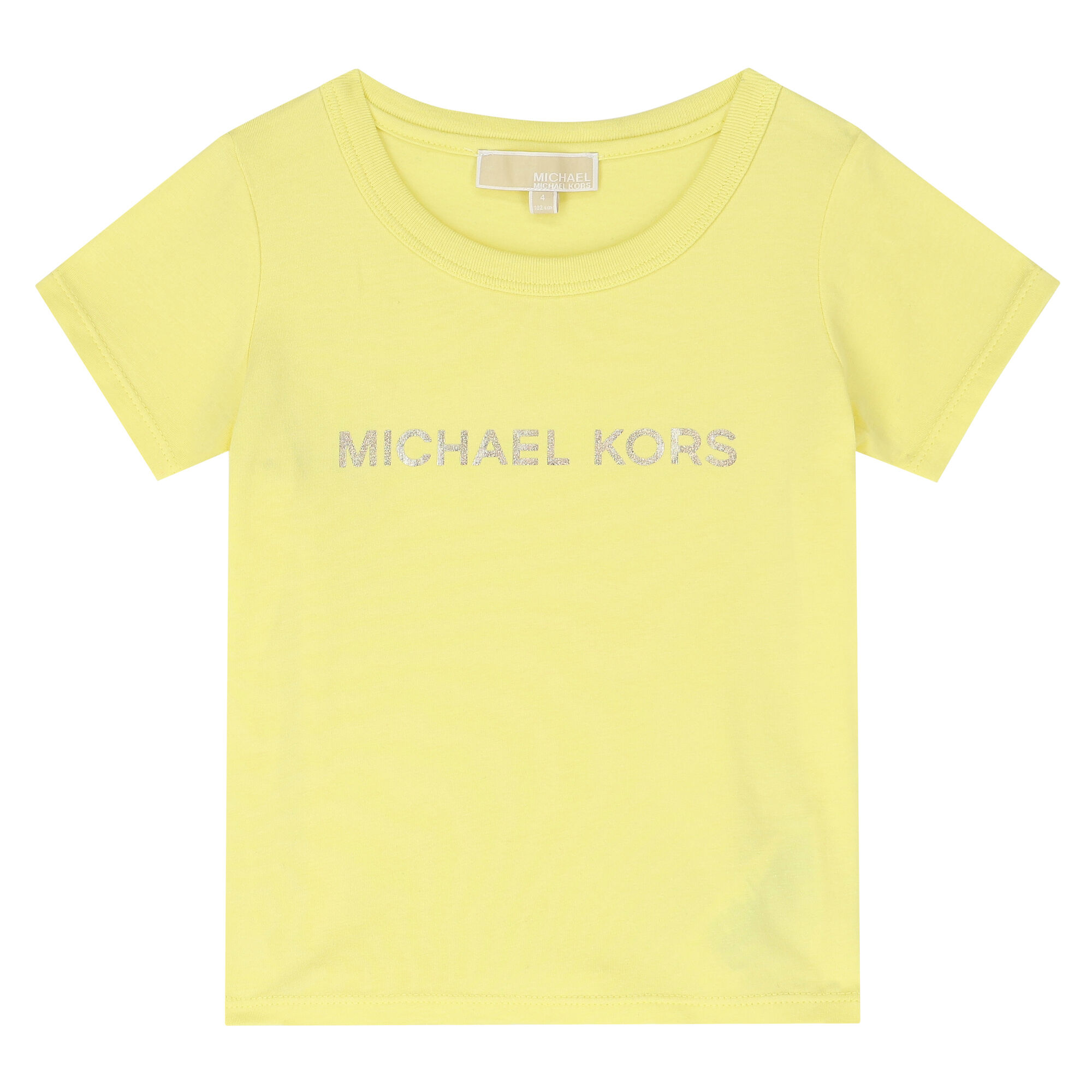 MICHAEL KORS Girls Yellow Gold Logo T Shirt Junior Couture UAE