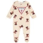Beige Teddy Bear Logo Babygrow, 3, hi-res