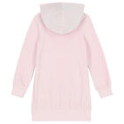 Girls Pink Teddy Hooded Dress, 1, hi-res