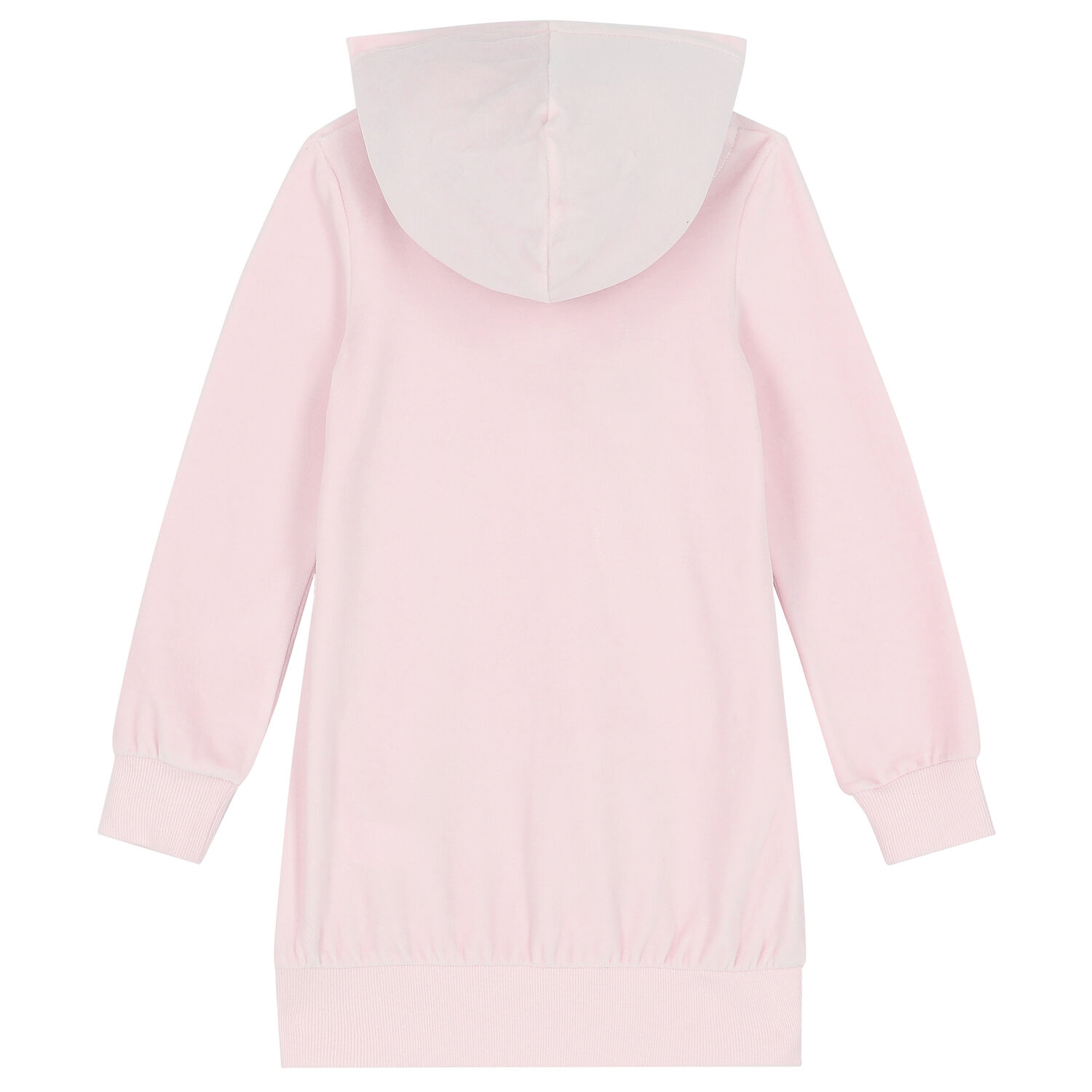 Girls Pink Teddy Hooded Dress, 1, hi-res