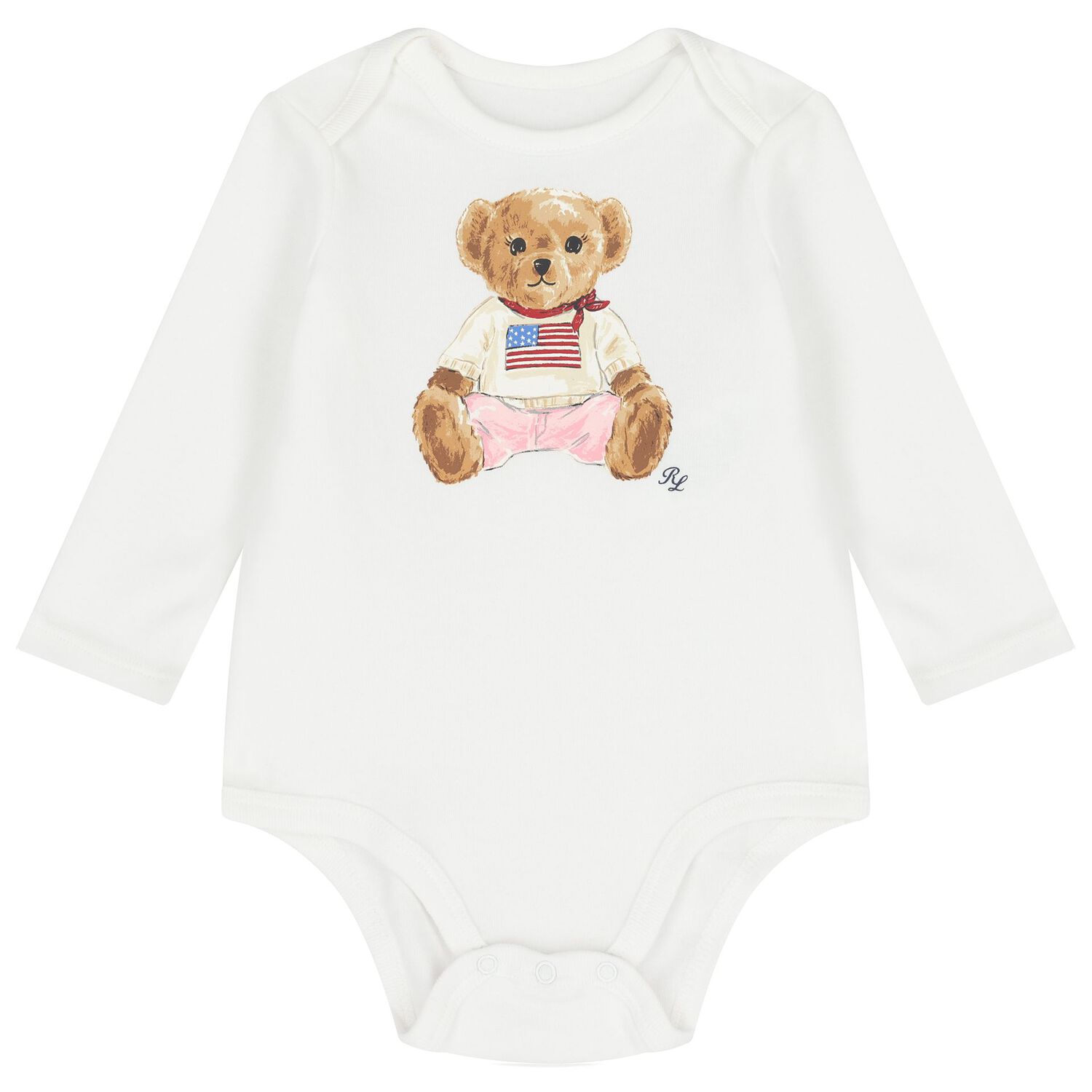 Baby Girls White Polo Bear Babysuit & Hat Gift Set, 1, hi-res