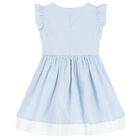 Girls Blue & White Striped Dress, 1, hi-res