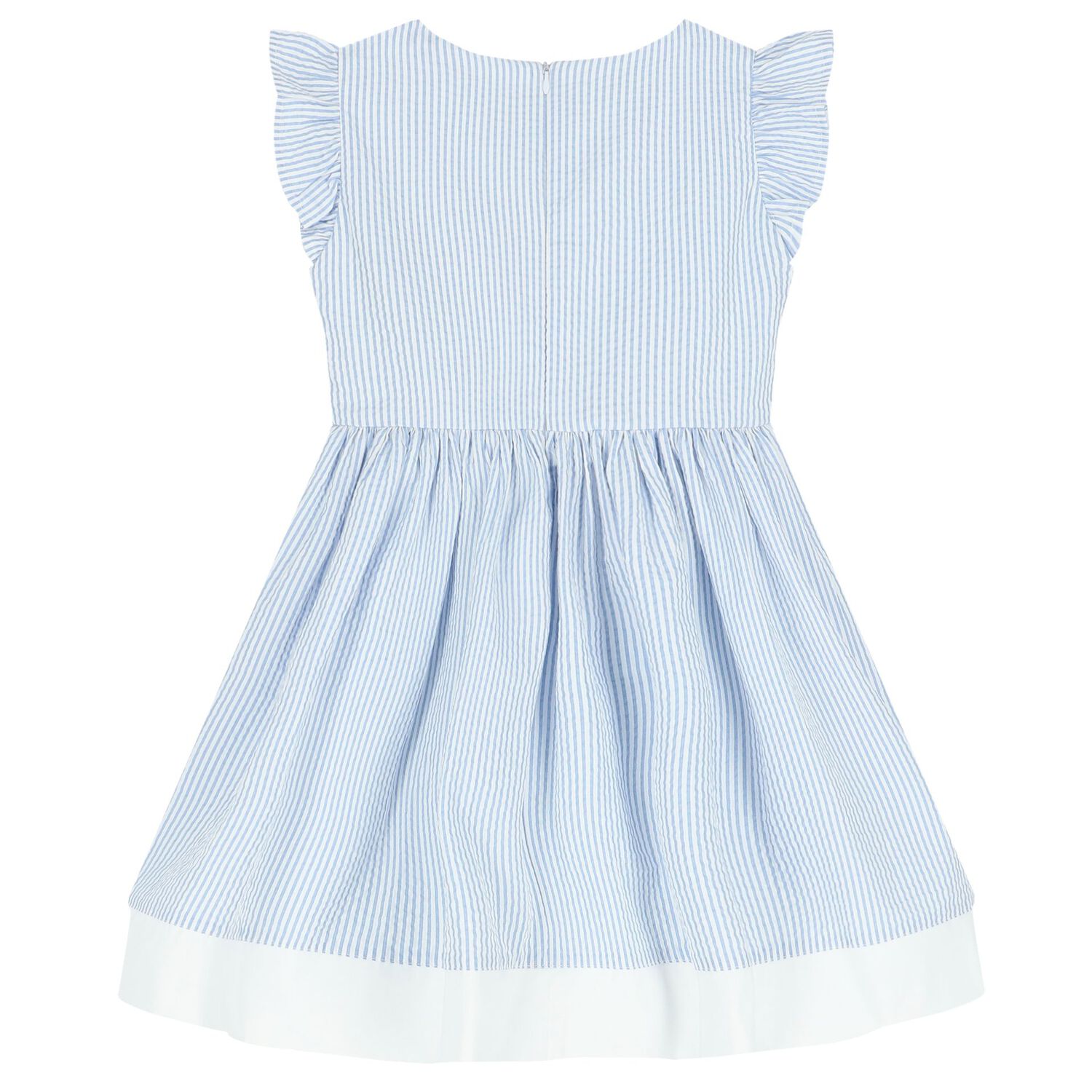 Girls Blue & White Striped Dress, 1, hi-res image number null