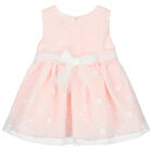 Younger Girls Pink Floral Organza Dress, 1, hi-res