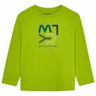 Boys Green Logo Long Sleeve Top, 1, hi-res