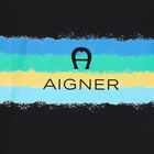 Boys Black Striped Logo T-Shirt, 1, hi-res