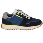 Boys Blue Logo Trainers, 1, hi-res