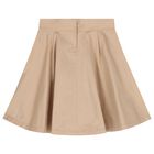 Girls Beige Logo Skirt, 1, hi-res