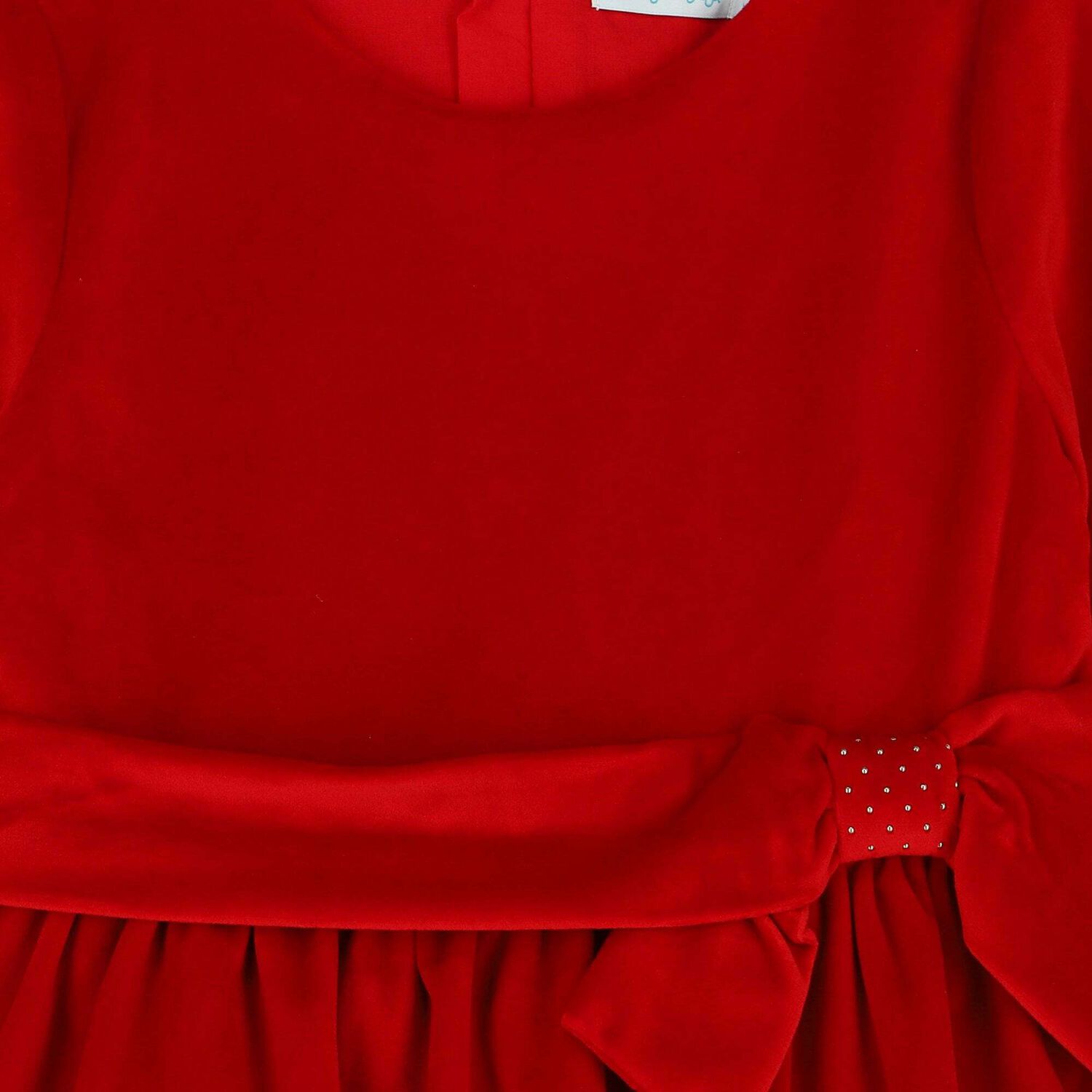 Girls Red Velvet Dress, 1, hi-res