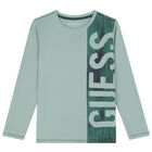 Boys Green Logo Long Sleeve Top, 2, hi-res