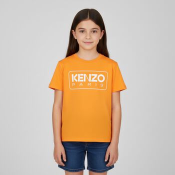 Girls Orange Logo T-Shirt