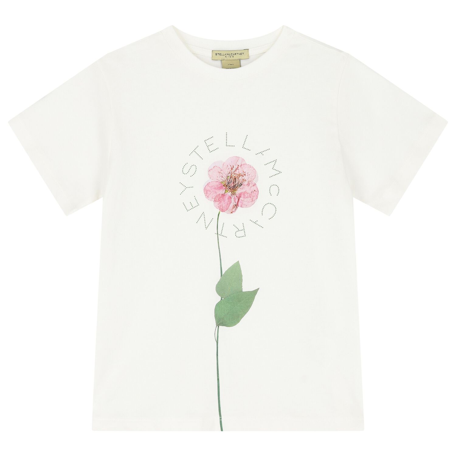 Girls Ivory Logo Flower T-Shirt, 1, hi-res image number null