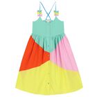 Girls Multi-Coloured Bow Dress, 1, hi-res