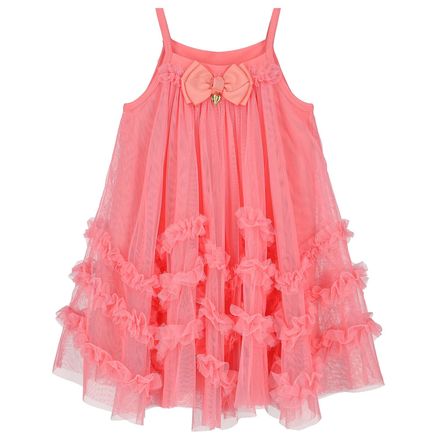 Girls Coral Tulle Dress, 1, hi-res image number null