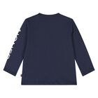 Younger Boys Navy Blue Long Sleeve Top, 1, hi-res