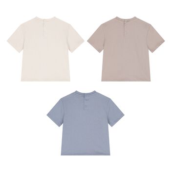 Younger Boys Blue, Ivory & Beige T-Shirts ( 3-Pack )