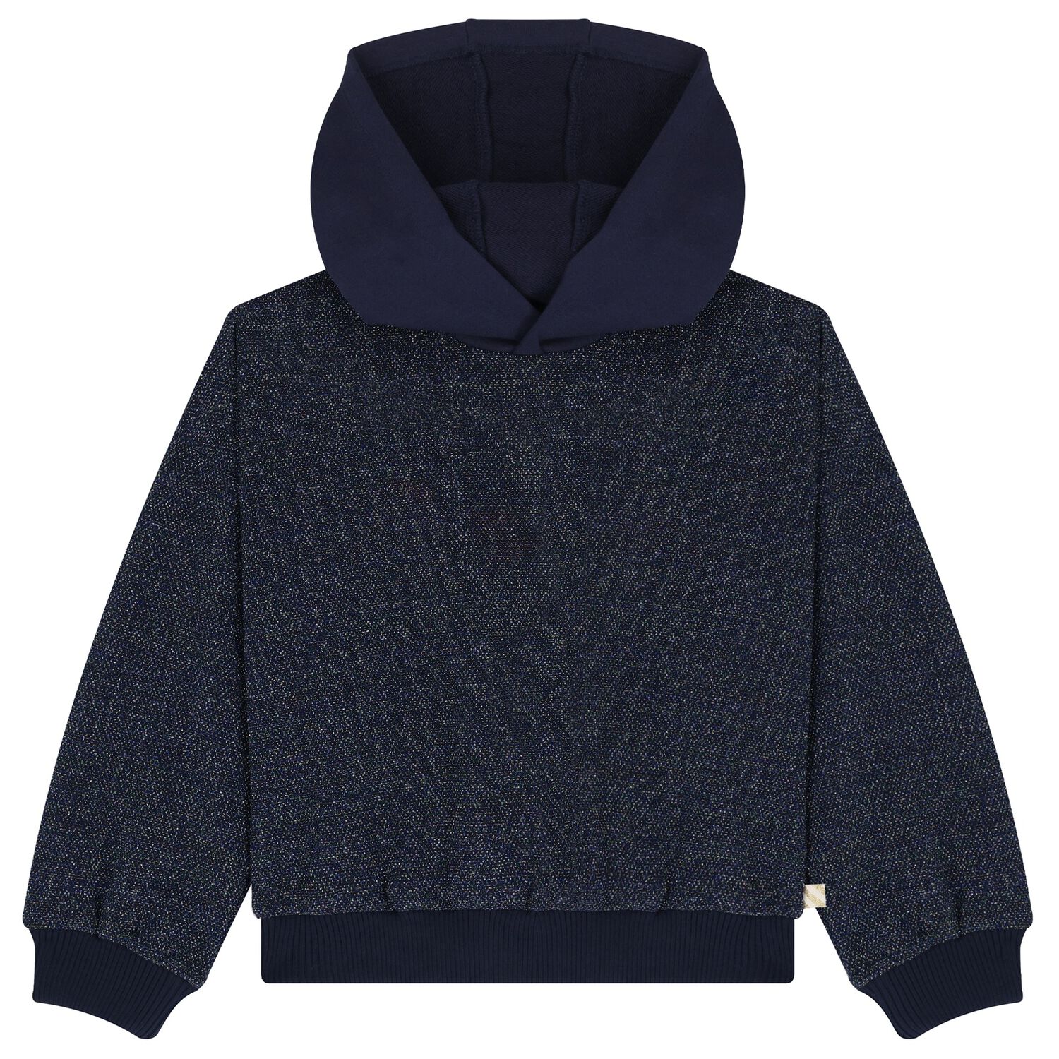 Girls Navy Blue Hooded Top, 1, hi-res