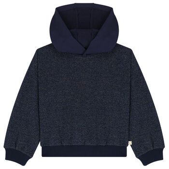 Girls Navy Blue Hooded Top