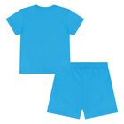 Younger Boys Blue Teddy Bear Logo Shorts Set, 3, hi-res