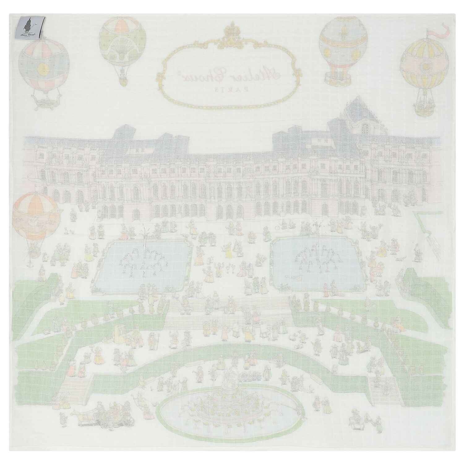 Ivory Versailles Swaddle Carré Baby Blanket, 1, hi-res image number null