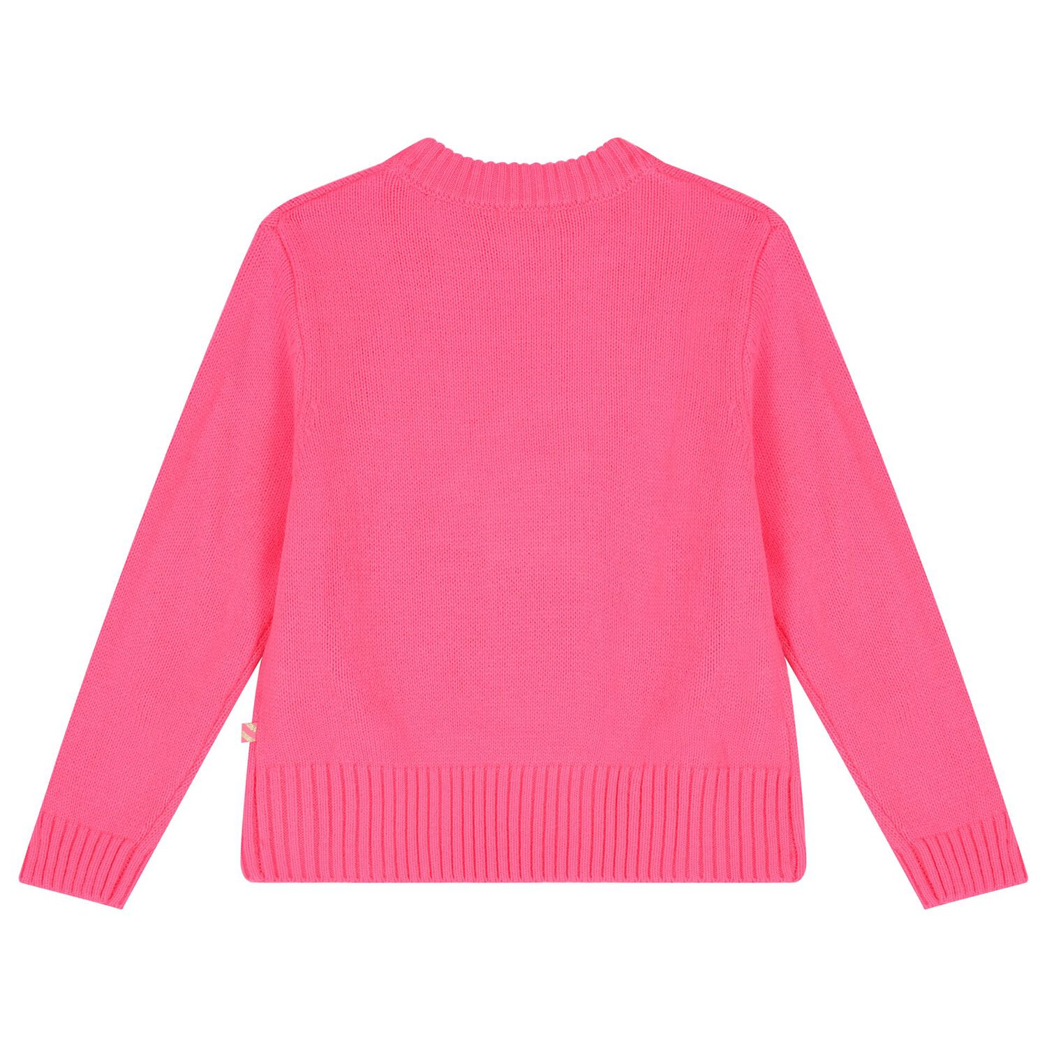 Girls Neon Pink Knitted Sweater, 1, hi-res