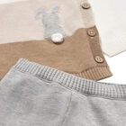 Baby Boys Ivory Knit Bunny Trouser Set, 1, hi-res