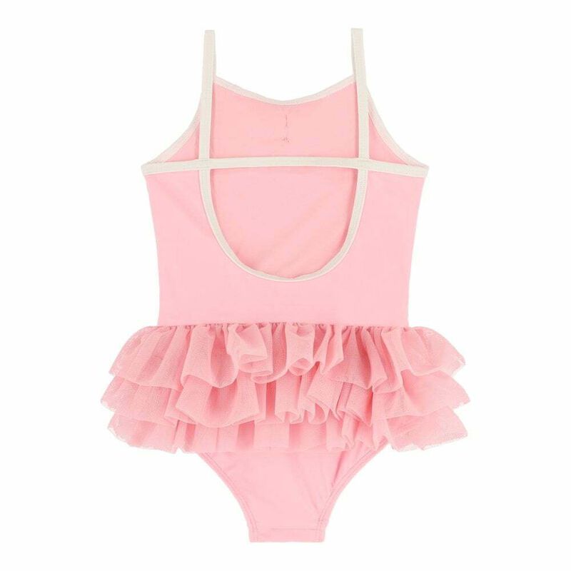 Girls Pink Bow Swimsuit, 1, hi-res image number null
