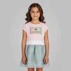 Girls Pink, White & Green Logo Dress Set, 2, hi-res