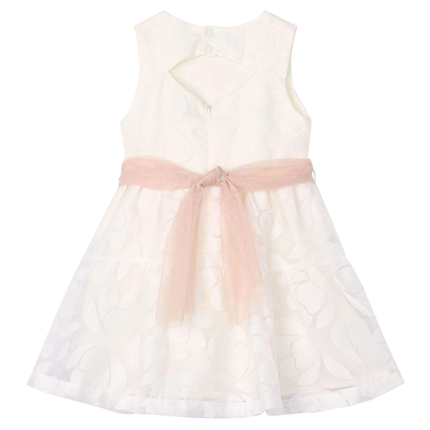 Girls Ivory Organza Floral Dress, 2, hi-res image number null