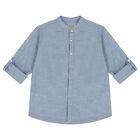 طقم أولاد شورت باللون العاجي والأزرق, 1, hi-res