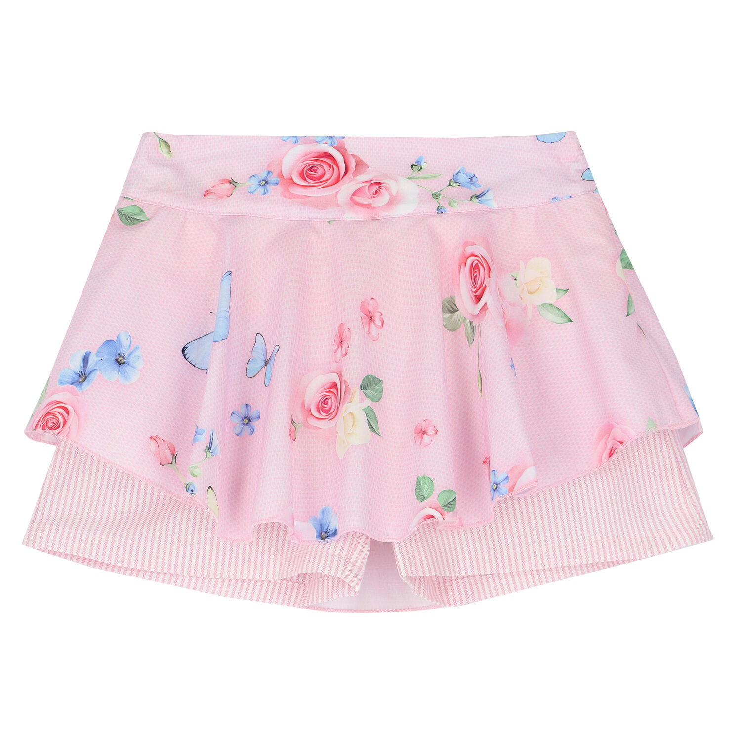 Girls Pink Floral Shorts Set, 1, hi-res