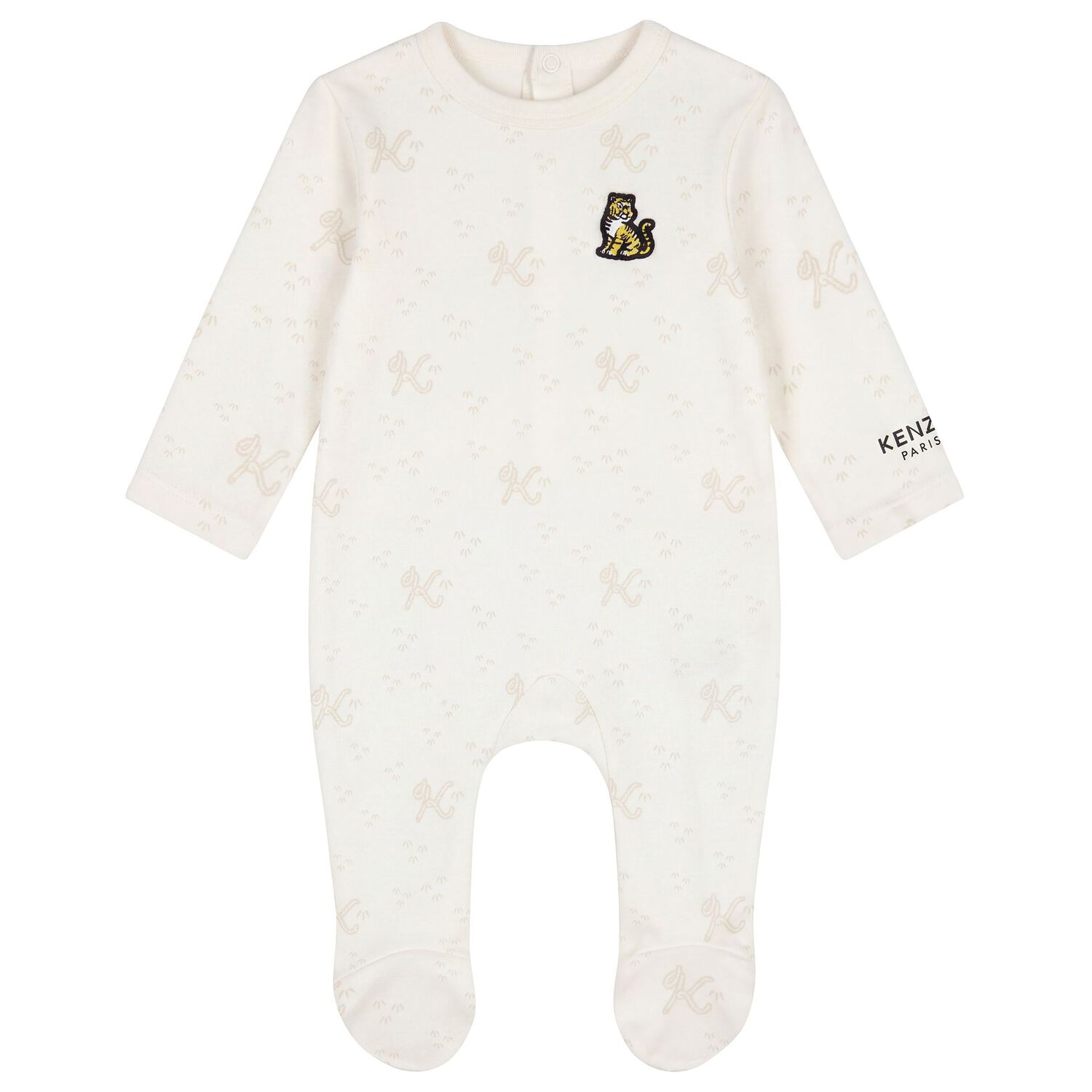Black & Ivory Tiger Babygrows ( 2 Pack ) , 1, hi-res