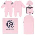 Baby Girls Pink Logo Baby Set, 1, hi-res