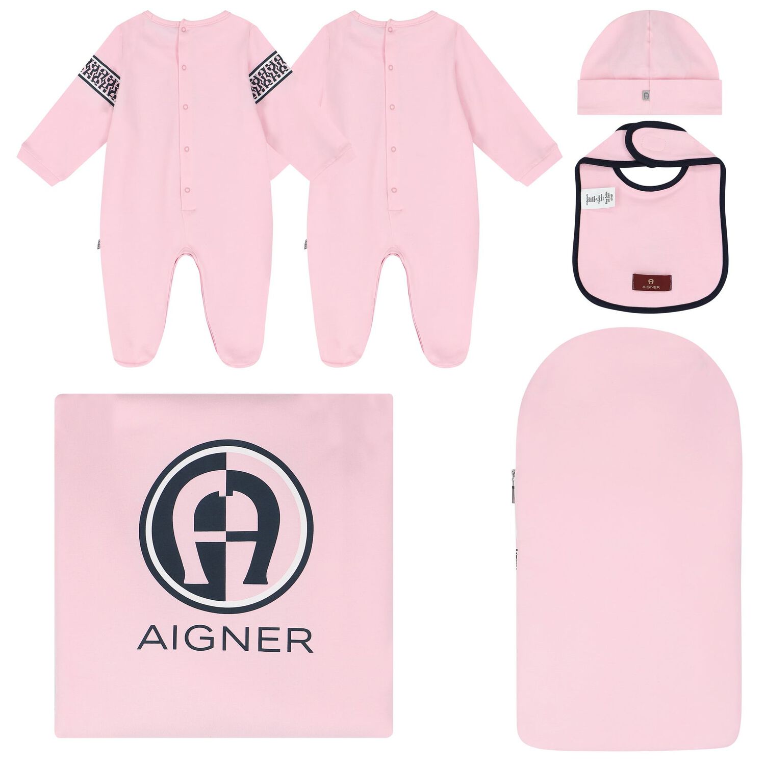 Baby Girls Pink Logo Baby Set, 1, hi-res