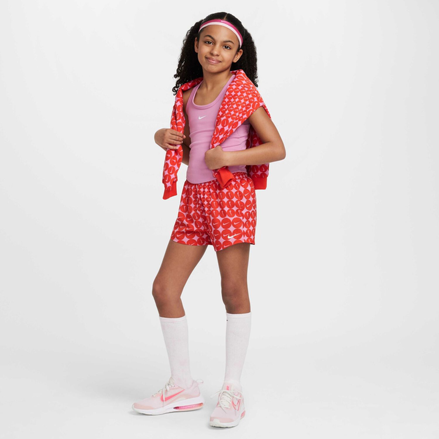 شورت سباحة للبنات باللون البرتقالي و الوردي , 1, hi-res