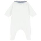 Baby Boys White Logo Babygrow, 1, hi-res