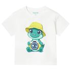 Younger Boys White Crocodile T-Shirt, 1, hi-res