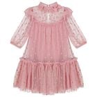 فستان بنات تول بطبعة نجمة باللون الوردي , 2, hi-res