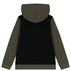 بدلة رياضية أولاد بالشعار باللون الأسود والأخضر, 1, hi-res