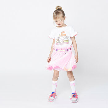 Girls Pink Tulle Candy Skirt