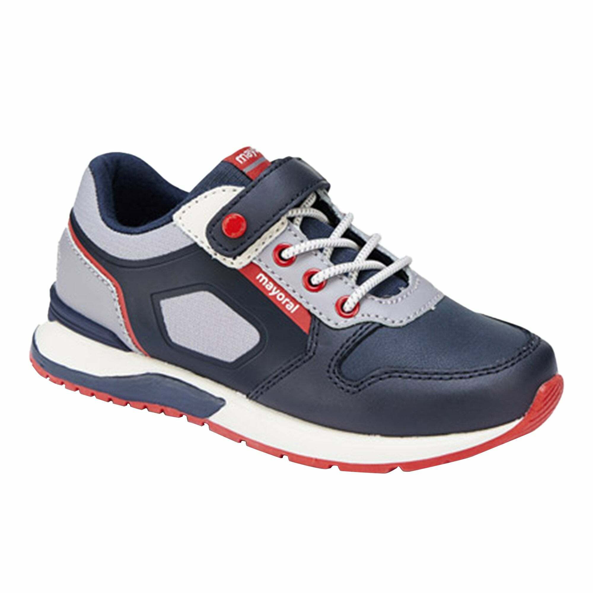 Blue leather trainers on sale