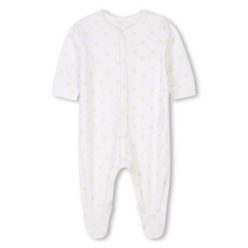 White Logo Babygrow