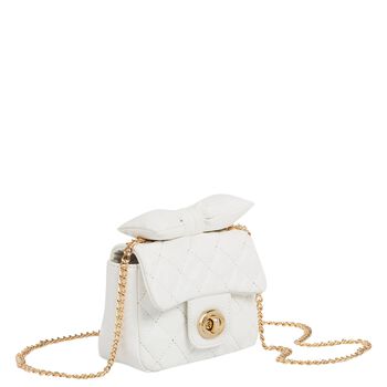 Girls White Bow Handbag