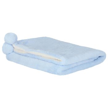 Blue & Ivory Faux Fur Baby Blanket