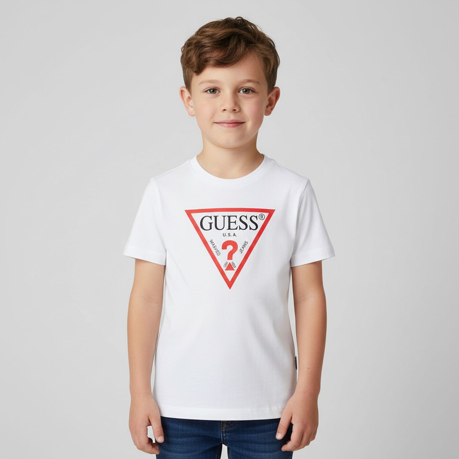 Boys White Logo T-Shirt, 1, hi-res image number null