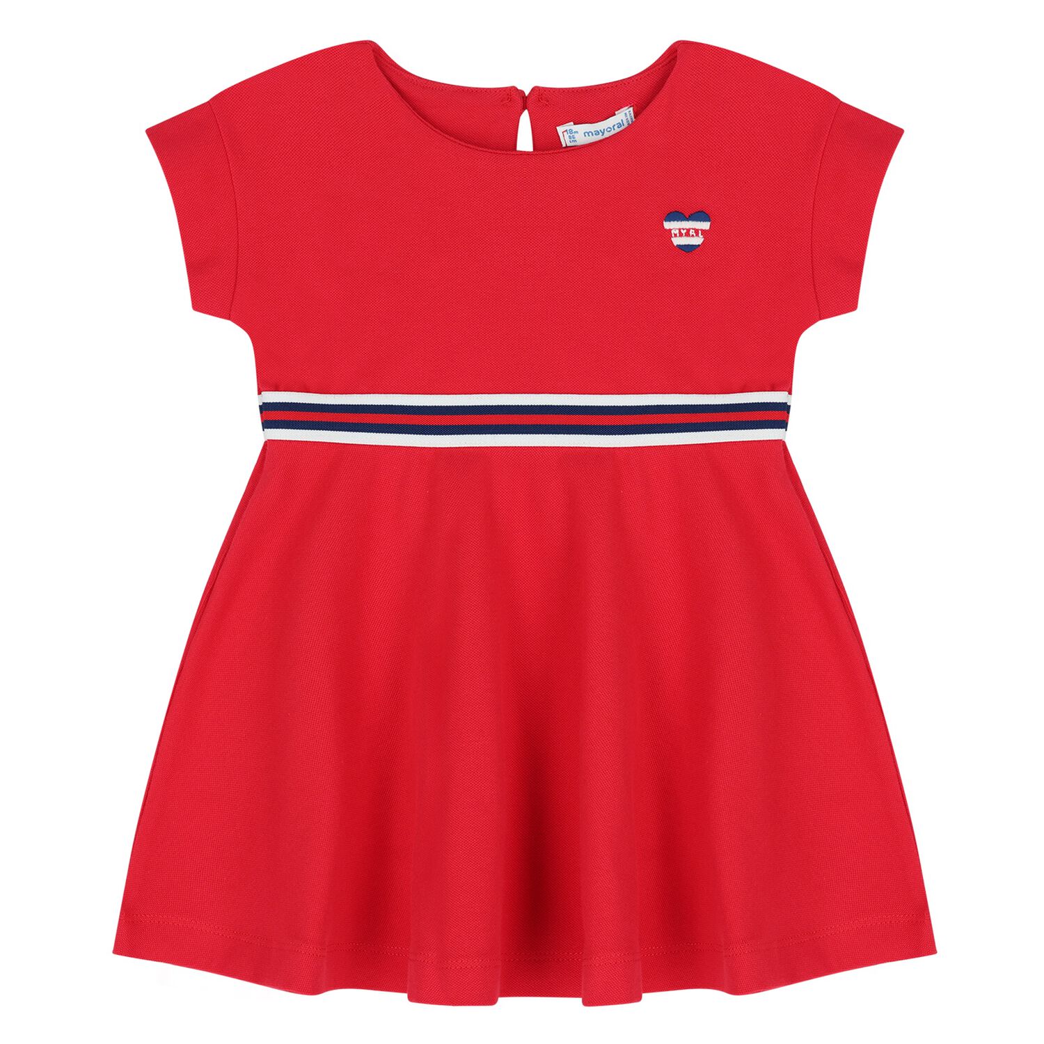 Younger Girls Red Heart Dress, 1, hi-res