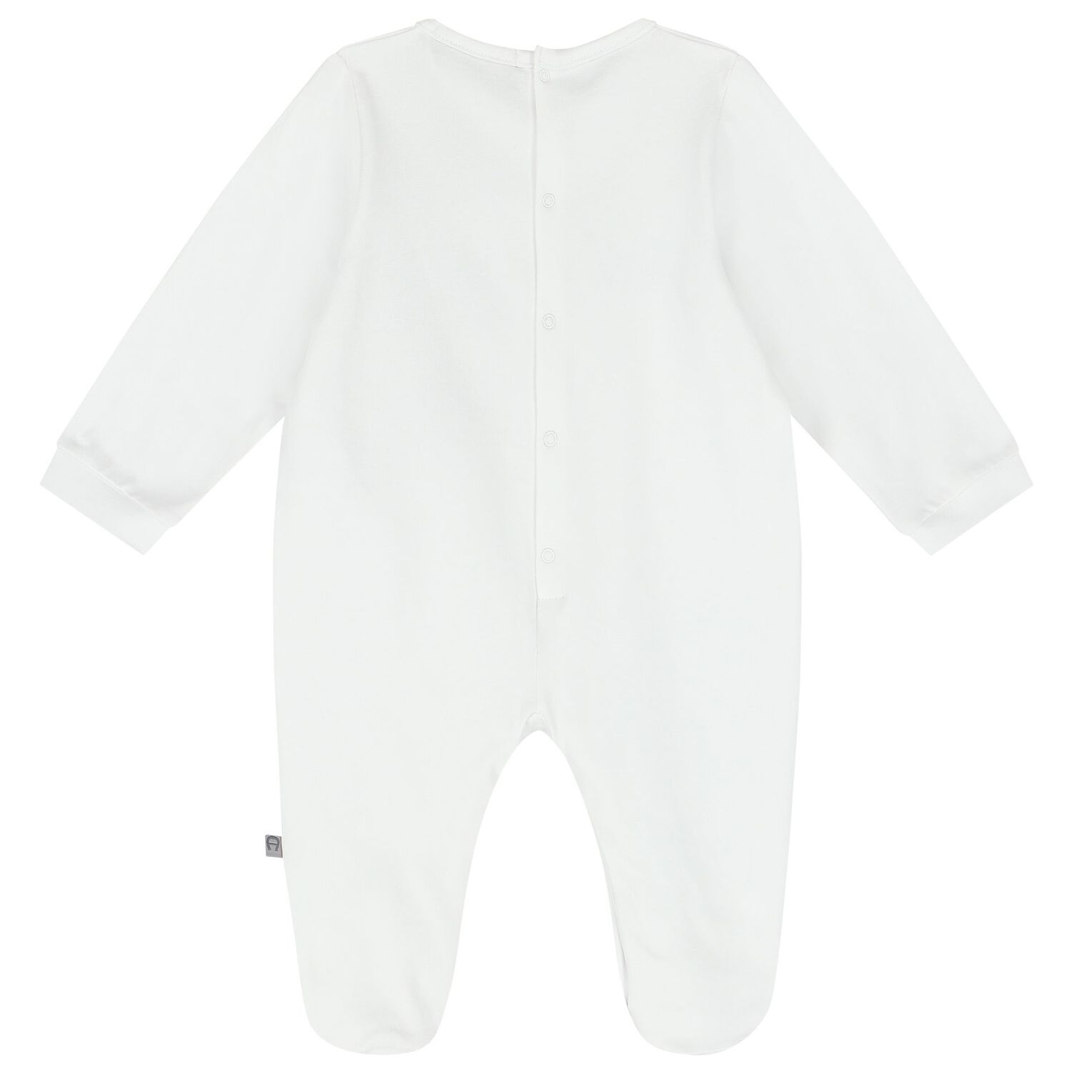 Baby Boys White Logo Babygrow, 1, hi-res