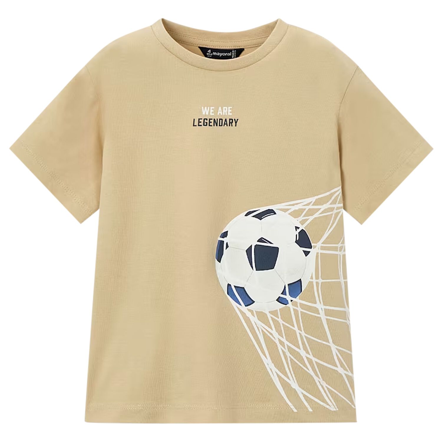Boys Beige Football T-Shirt, 1, hi-res
